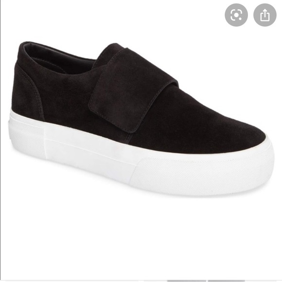 Vince Cage Slip On Suede Sneakers NWT Black 6 - Picture 1 of 4